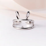 Hollow Luck Rabbit Bunny Open Tail Ring