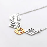 925 pure silver painted Stone Necklace