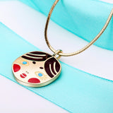Round 925 Silver Necklace Pendant all-match personality