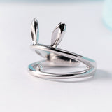 Hollow Luck Rabbit Bunny Open Tail Ring