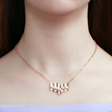 925 pure silver pearl necklace of rose gold