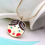 Round 925 Silver Necklace Pendant all-match personality