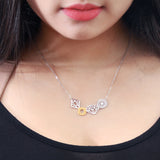 925 pure silver painted Stone Necklace