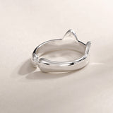 Kitty Cat Paws Ears Open Tail Knuckle Ring