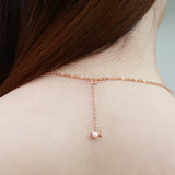 925 pure silver pearl necklace of rose gold