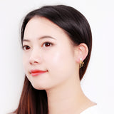 925 silver pearl geometric Earrings