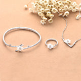 Sakura Flower Blossoms Open Tail Ring Fine