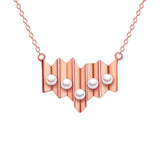 925 pure silver pearl necklace of rose gold