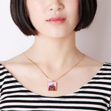 Square 925 Silver Necklace Fashion Pendant