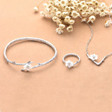 Snow Sakura Open Bangle Bracelet Fine