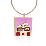 Square 925 Silver Necklace Fashion Pendant