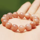 Sunstone Round Beads Stretch Bracelet