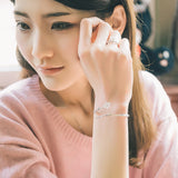 Snow Sakura Open Bangle Bracelet Fine
