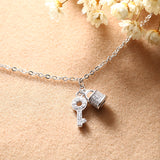 Lock Key Pendant Necklace Clavicle Chain